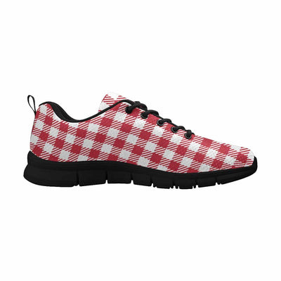 Sneakers For Men Buffalo Plaid Red And White - Running Shoes Dg854 - Mens