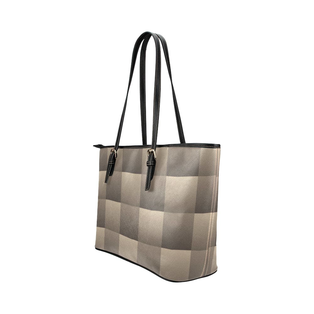 Large Leather Tote Shoulder Bag - Geometric Multicolor Illustration Bags