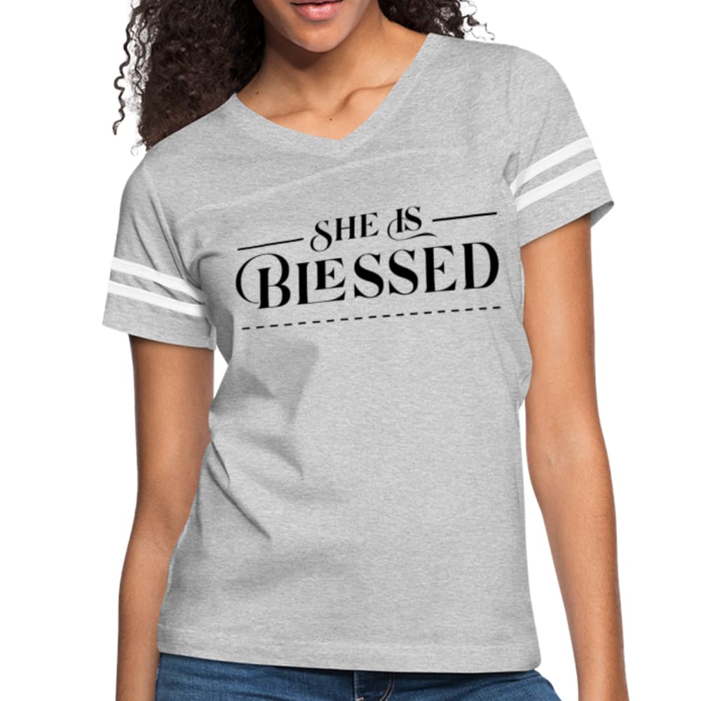 Womens Graphic Vintage Tee,she Is Blessed Sport T-shirt - Womens | T-Shirts