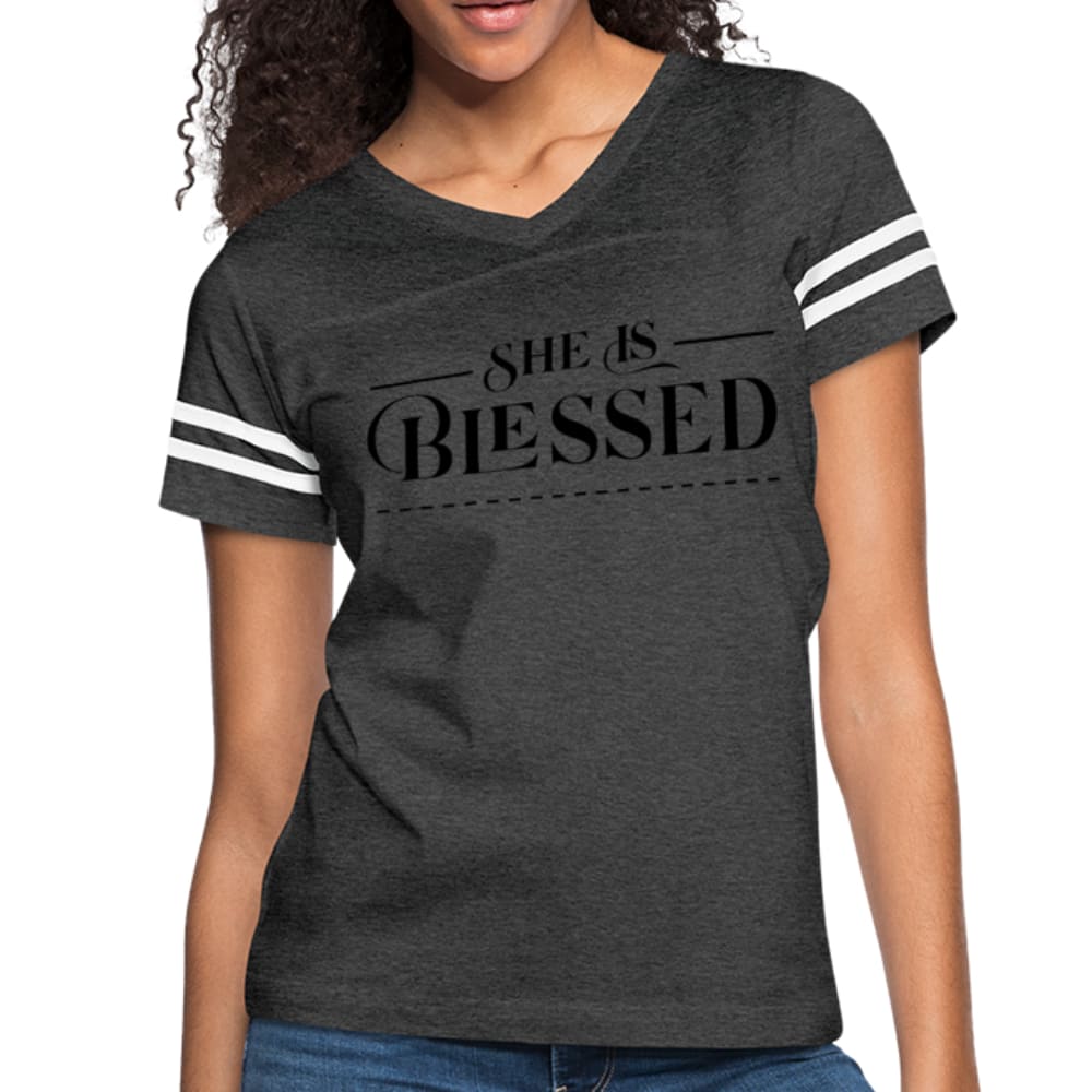 Womens Graphic Vintage Tee,she Is Blessed Sport T-shirt - Womens | T-Shirts