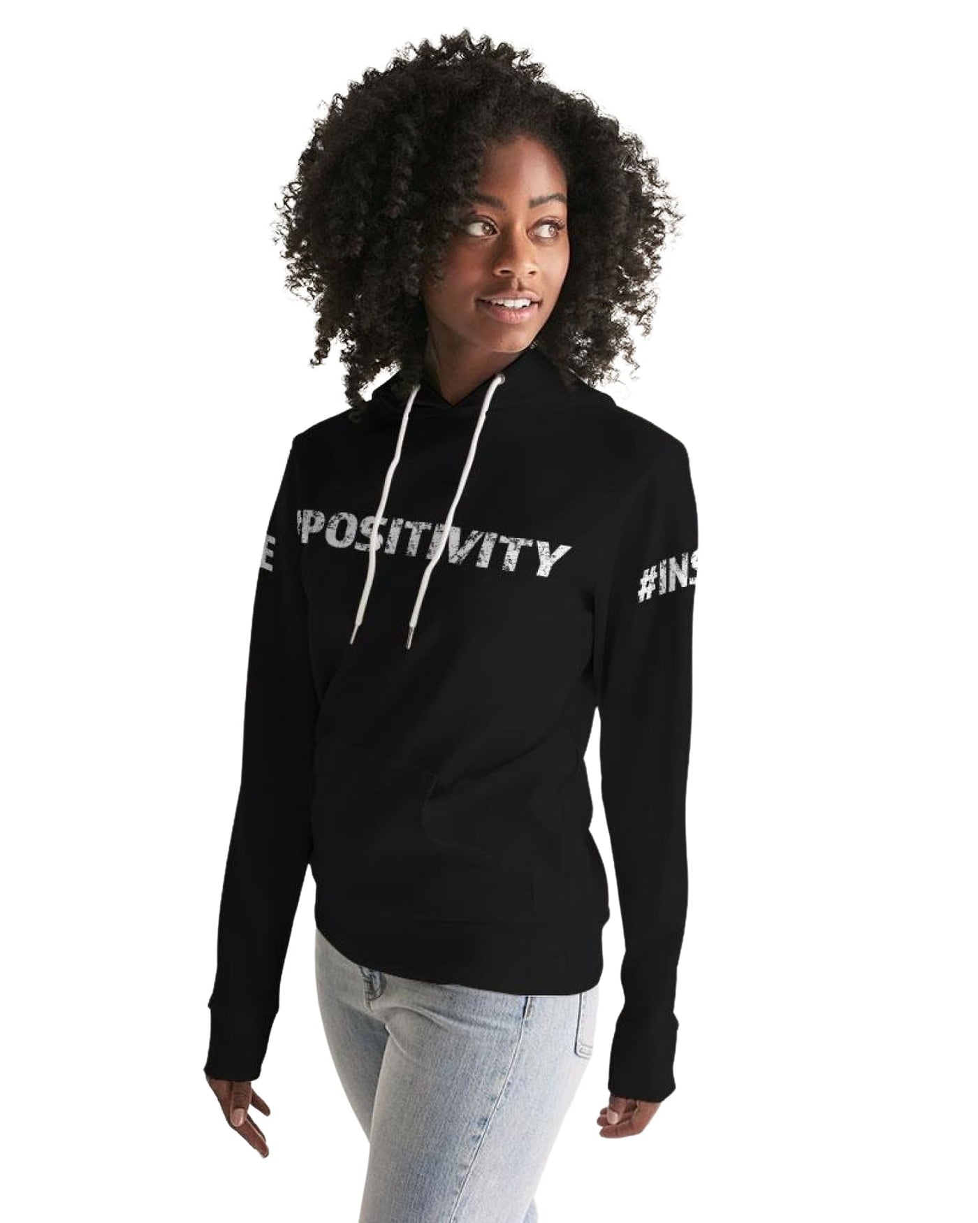 Womens Hoodie - Pullover Hooded Sweatshirt Graphic/inspire Positivity | Hoodies