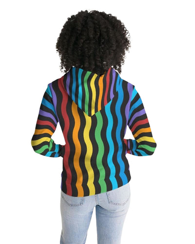 Womens Hoodie - Pullover Sweatshirt Graphic/rainbow Stripe | Hoodies AOP