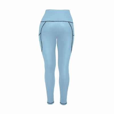 Womens Leggings With Pockets - Fitness Pants / Cornflower Blue - Womens