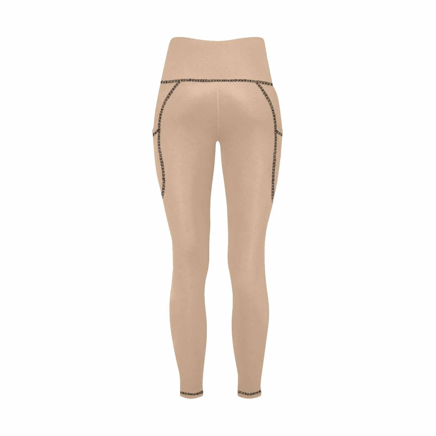 Womens Leggings With Pockets - Fitness Pants / Pale Brown - Womens | Leggings