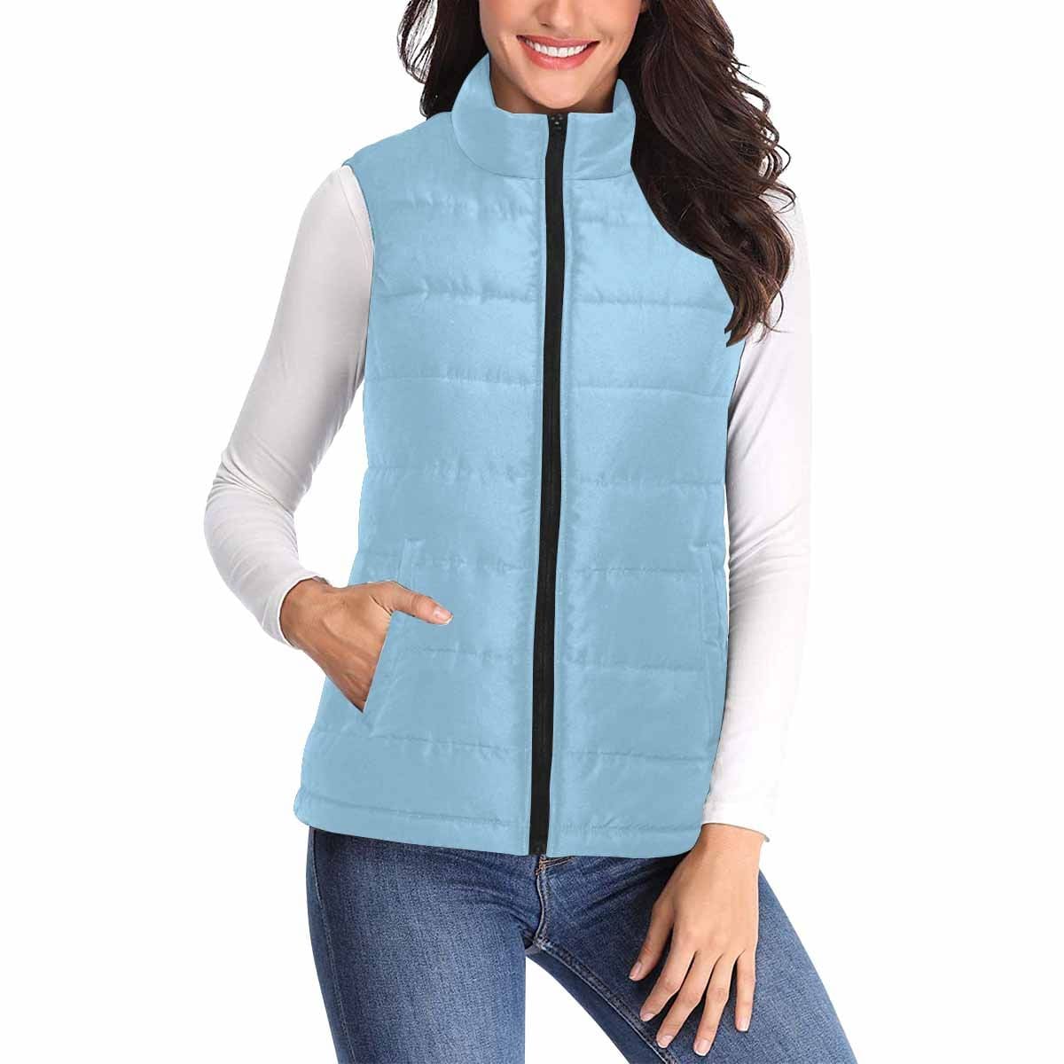 Womens Puffer Vest Jacket / Cornflower Blue - Womens | Jackets | Puffer Vests