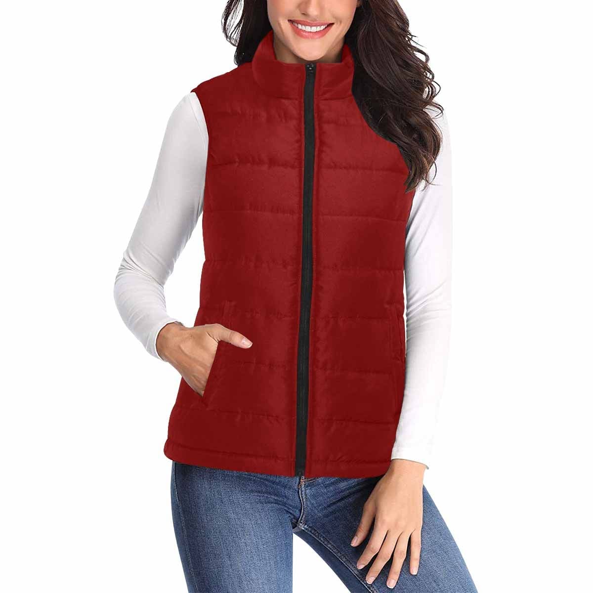 Womens Puffer Vest Jacket / Maroon Red - Womens | Jackets | Puffer Vests