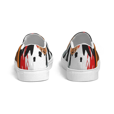 Womens Sneakers - Canvas Slip On Shoes Multicolor Circular Print