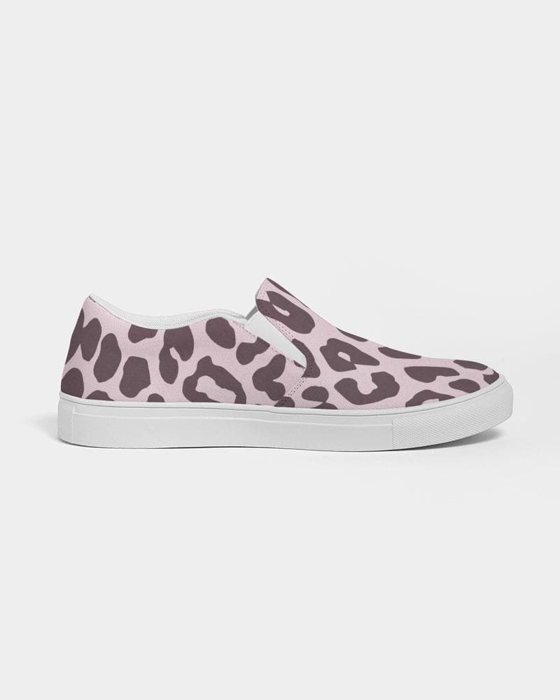 Womens Sneakers - Canvas Slip On Shoes Pink Leopard Print - Womens | Sneakers