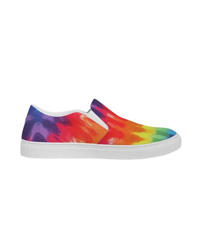Womens Sneakers - Peace & Love Tie-dye Style Low Top Slip-on Canvas Shoes
