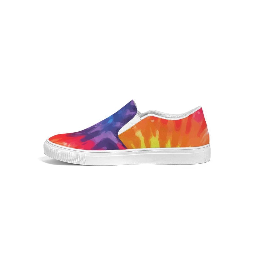 Womens Sneakers - Peace & Love Tie-dye Style Low Top Slip-on Canvas Shoes