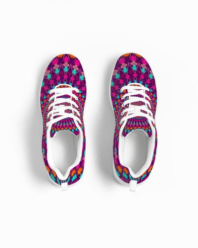 Womens Sneakers - Purple Kaleidoscope Style Canvas Sports Shoes / Running