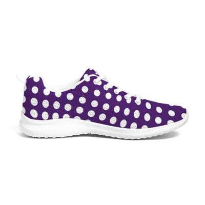 Womens Sneakers - Purple Polka Dot Canvas Sports Shoes / Running - Womens