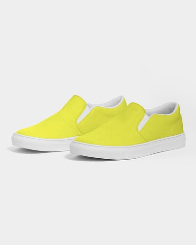 Womens Sneakers - Yellow Canvas Sports Shoes / Slip-on