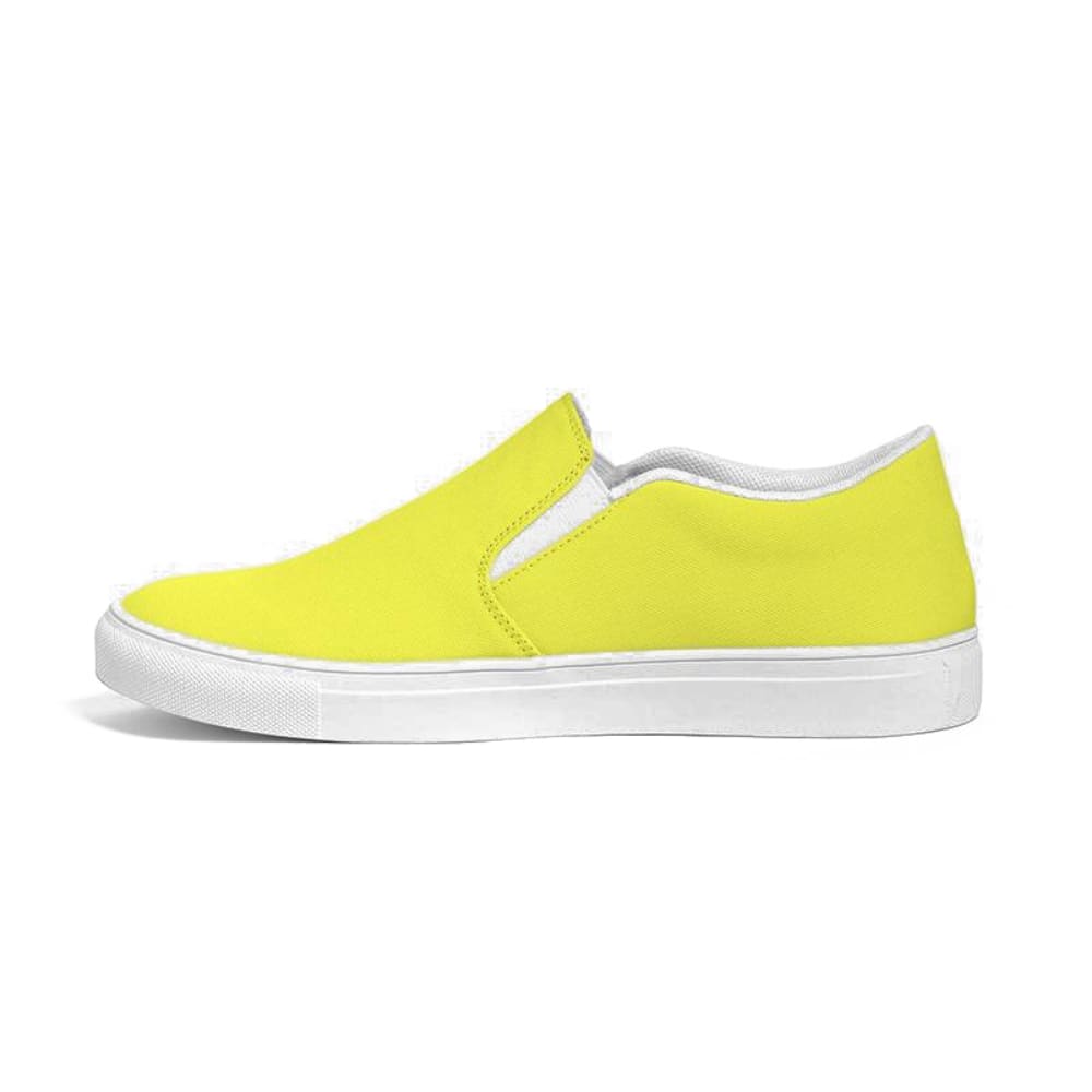 Womens Sneakers - Yellow Canvas Sports Shoes / Slip-on
