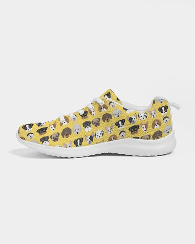 Womens Sneakers - Yellow Doggie Love Low Top Canvas Running Shoes - Womens