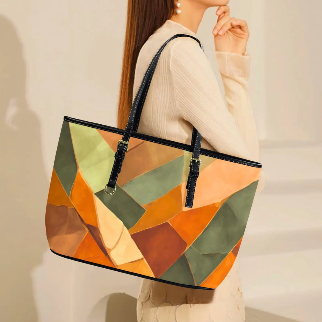 Boho Leather Tote Bag 