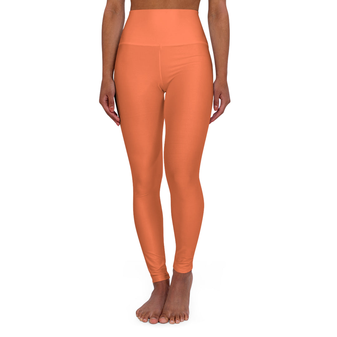 Womens High-waist Fitness Legging Yoga Pants - Coral Orange Red - Womens