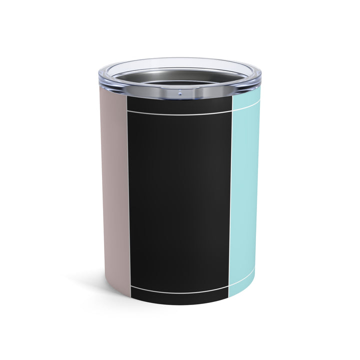 Insulated Tumbler 10oz Pastel Pink Black Blue Colorblock Lines