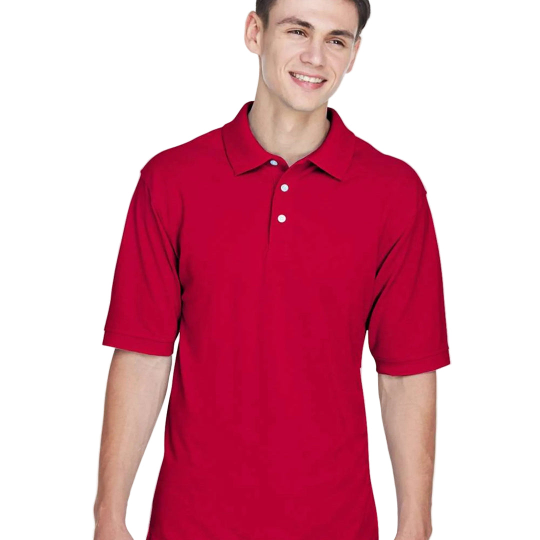 Harriton Mens Easy Blend Polo | Embroidery