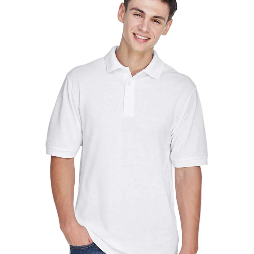 Harriton Mens Easy Blend Polo | Embroidery
