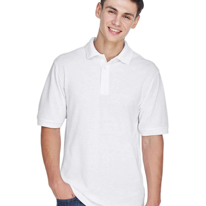 Harriton Mens Easy Blend Polo | Embroidery