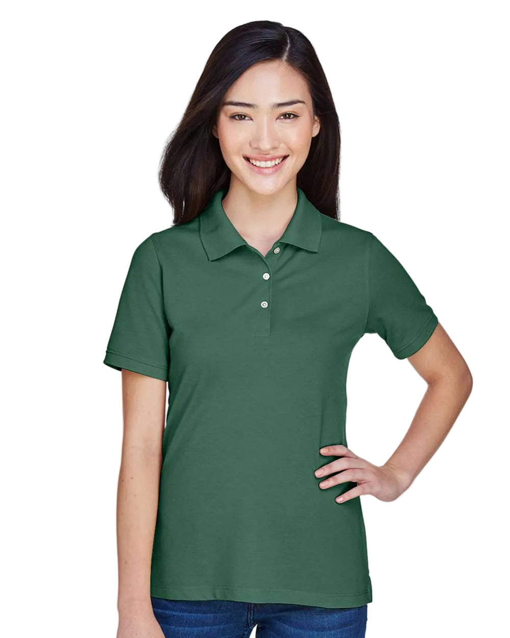 Harriton Womens Easy Blend Polo | Embroidery
