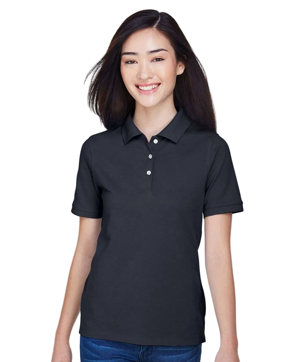 Harriton Womens Easy Blend Polo | Embroidery