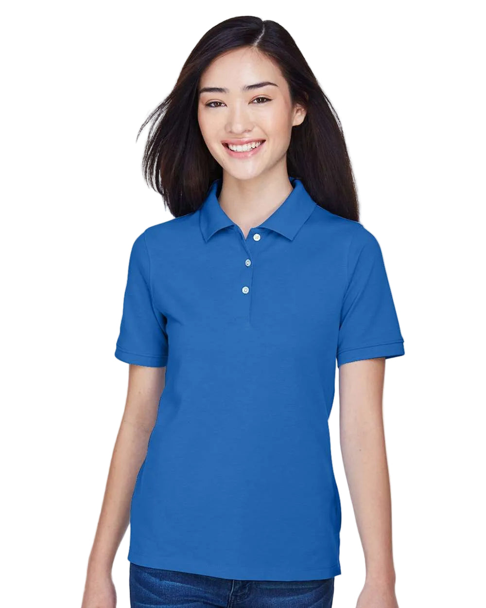 Harriton Womens Easy Blend Polo | Embroidery