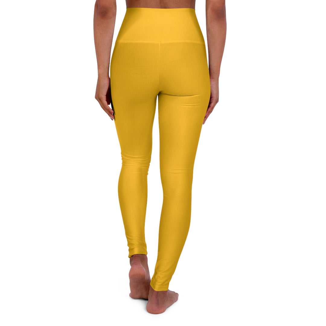 Womens High-waist Fitness Legging Yoga Pants - Golden Yellow - Womens