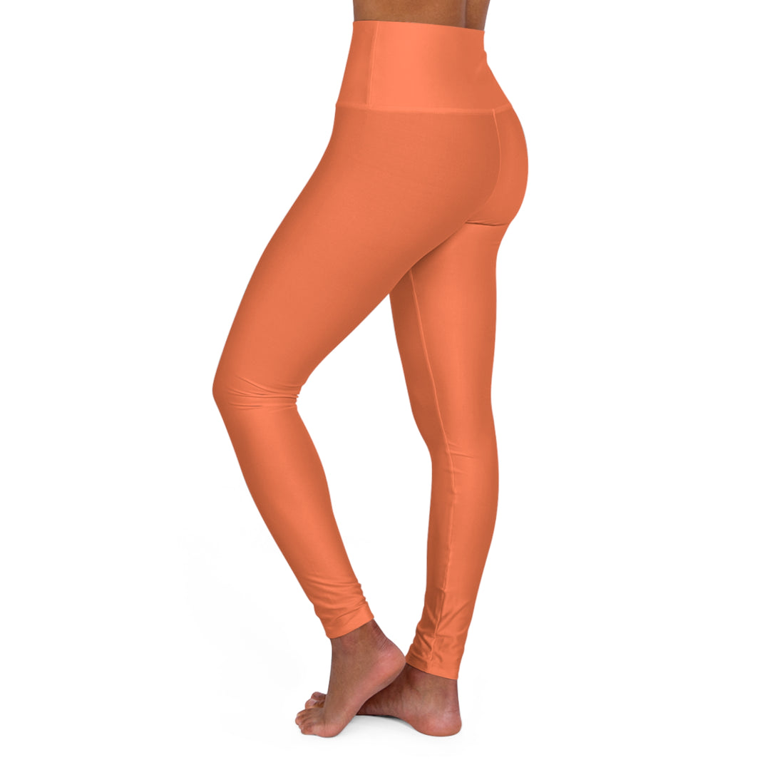 Womens High-waist Fitness Legging Yoga Pants - Coral Orange Red - Womens