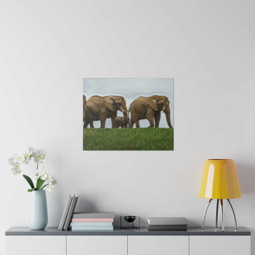 Wall Decor Giclee Fine Art Print - African Elephants Nature Safari Wildlife