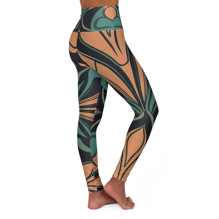 Womens High-waist Fitness Legging Yoga Pants - Retro Vintage Print