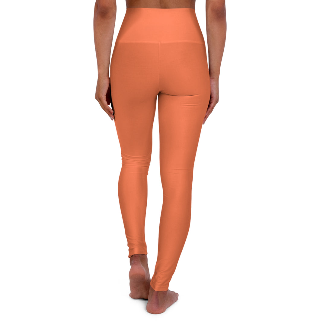 Womens High-waist Fitness Legging Yoga Pants - Coral Orange Red - Womens