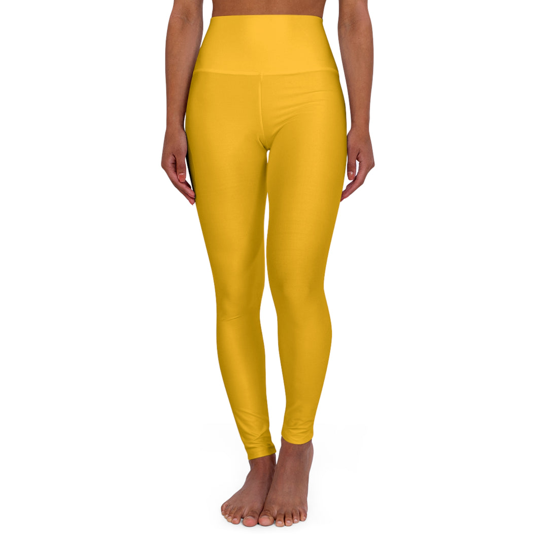 Womens High-waist Fitness Legging Yoga Pants - Golden Yellow - Womens