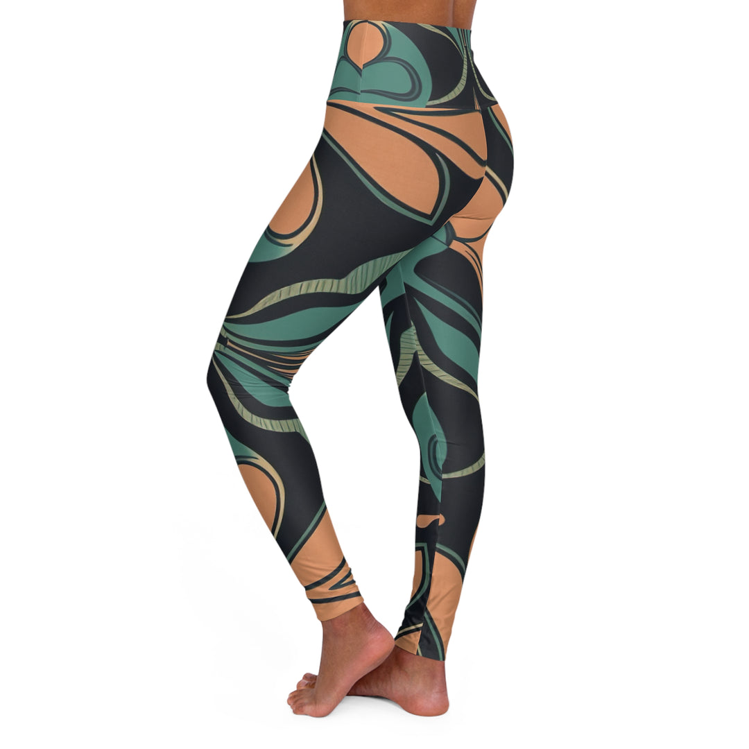 Womens High-waist Fitness Legging Yoga Pants - Retro Vintage Print