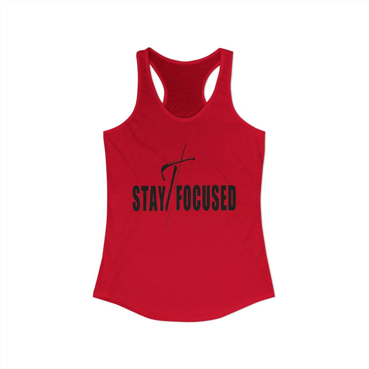 Womens Fitness Tank Top Graphic T-shirt - Stay Focused Black Print
