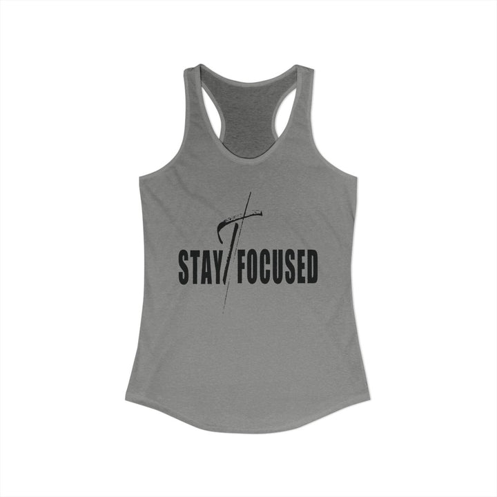 Womens Fitness Tank Top Graphic T-shirt - Stay Focused Black Print
