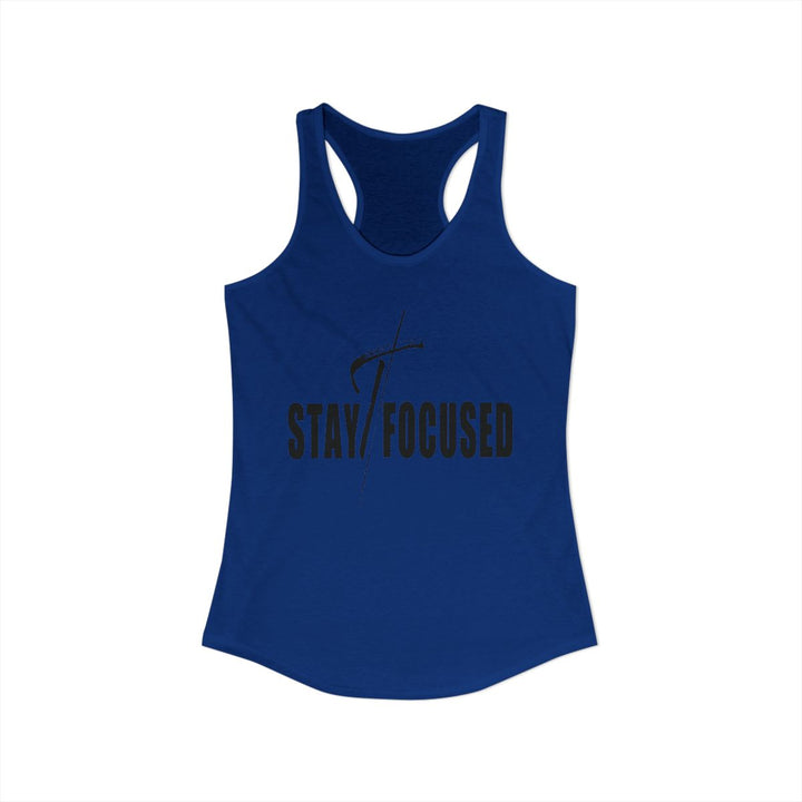 Womens Fitness Tank Top Graphic T-shirt - Stay Focused Black Print