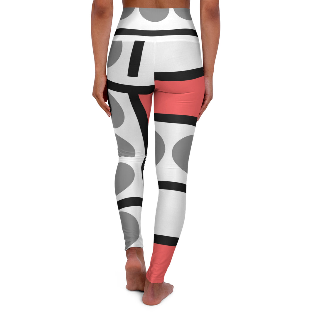 Womens High-waist Fitness Legging Yoga Pants - Pale Red Print - Womens