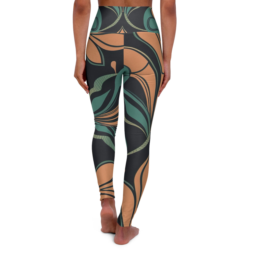 Womens High-waist Fitness Legging Yoga Pants - Retro Vintage Print