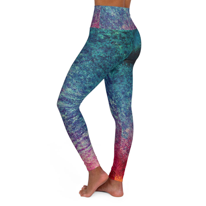 Womens High-waist Fitness Legging Yoga Pants Multicolor Abstract Pattern