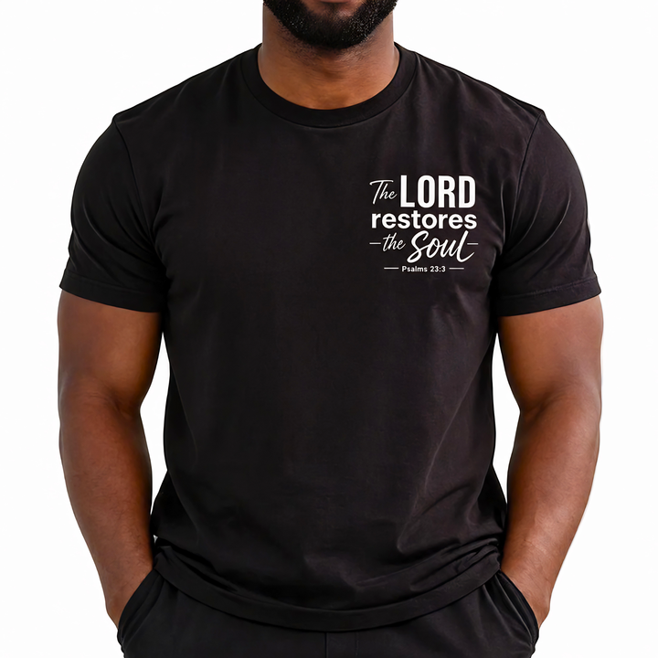Graphic T-Shirt Inspirational Apparel inspired by Biblical Scripture Psalm 23:3
