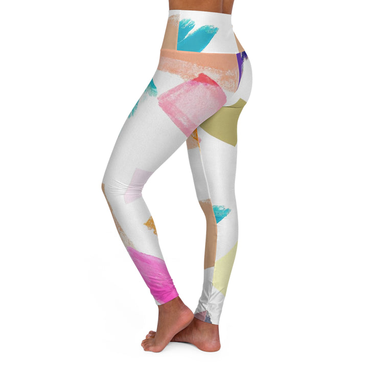 Womens High-waist Fitness Legging Yoga Pants - Pastel Pattern - Womens