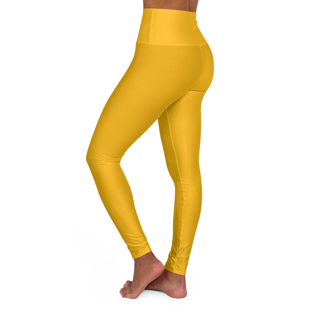 Womens High-waist Fitness Legging Yoga Pants - Golden Yellow - Womens