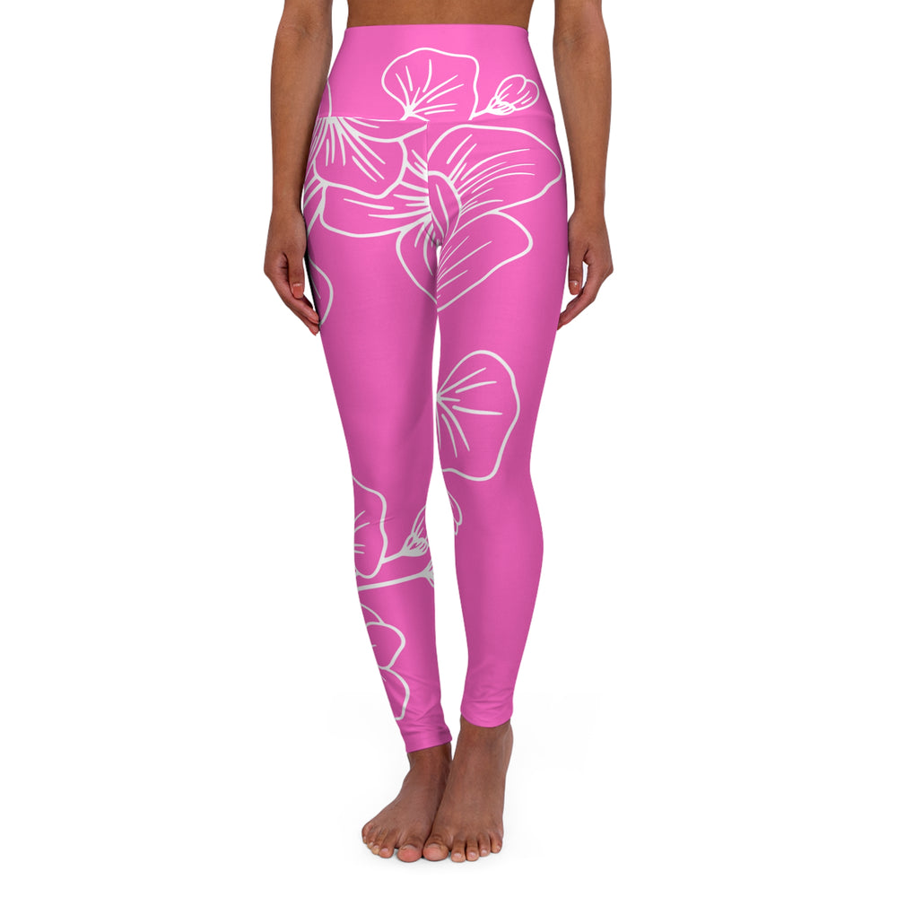 Womens High-waist Fitness Legging Yoga Pants Pink Floral 7022623 - Womens