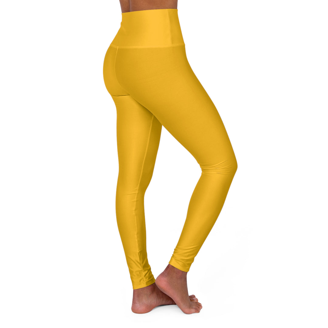 Womens High-waist Fitness Legging Yoga Pants - Golden Yellow - Womens