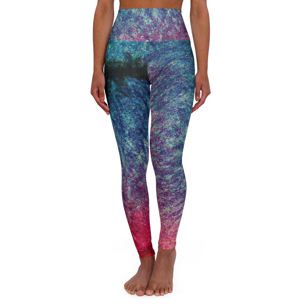 Womens High-waist Fitness Legging Yoga Pants Multicolor Abstract Pattern