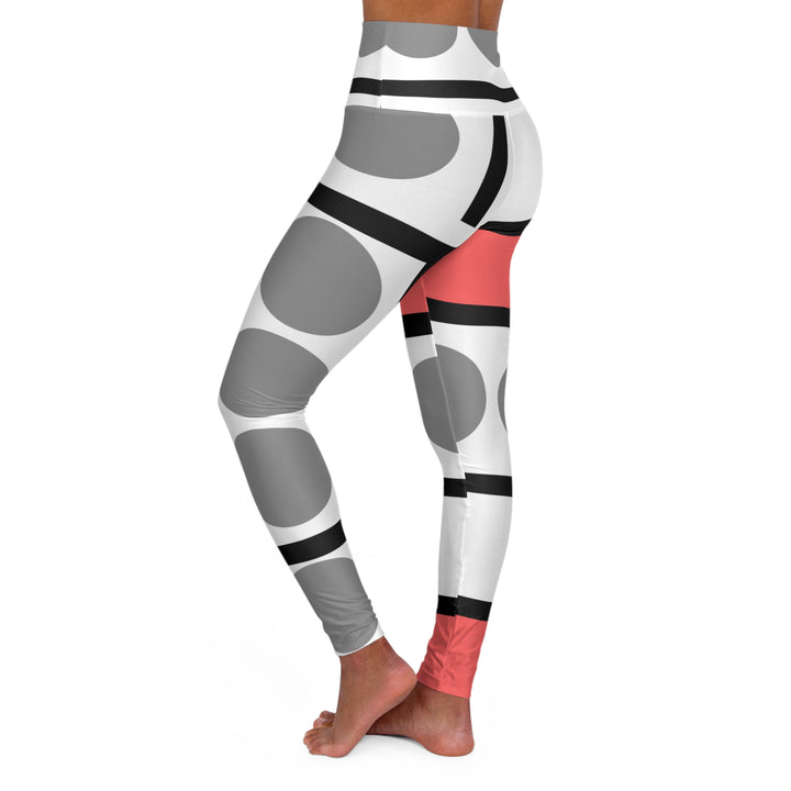 Womens High-waist Fitness Legging Yoga Pants - Pale Red Print - Womens