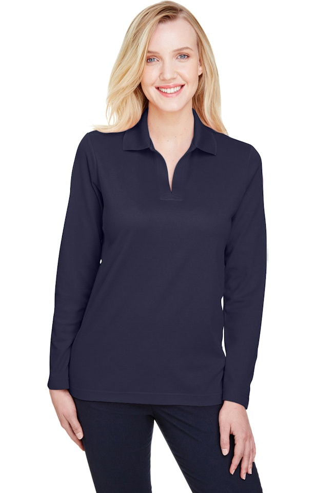 Devon & Jones CrownLux Performance Women's Plaited Long Sleeve Polo | Embroidery