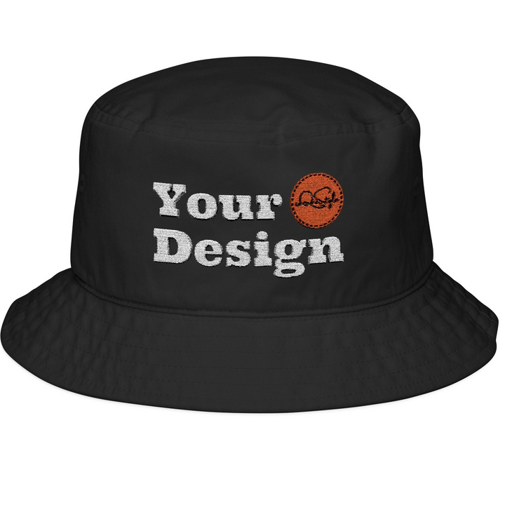 Custom Embroidered Black Bucket Hat